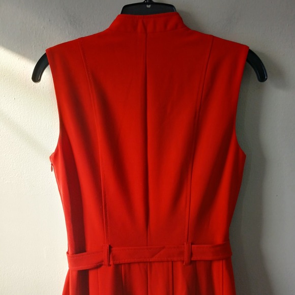 Calvin Klein Women's Size 4 Dress Knee Length Ruffle Belted Button Up Pleated - Picture 15 of 16